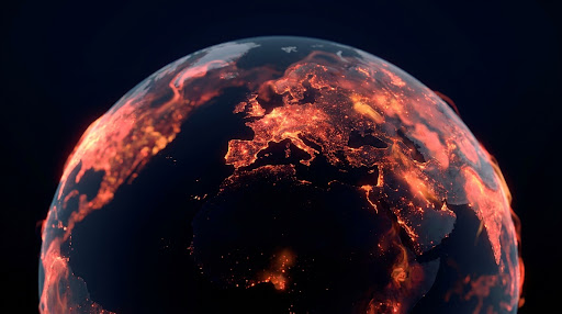Thermal visualization of global temperature anomalies